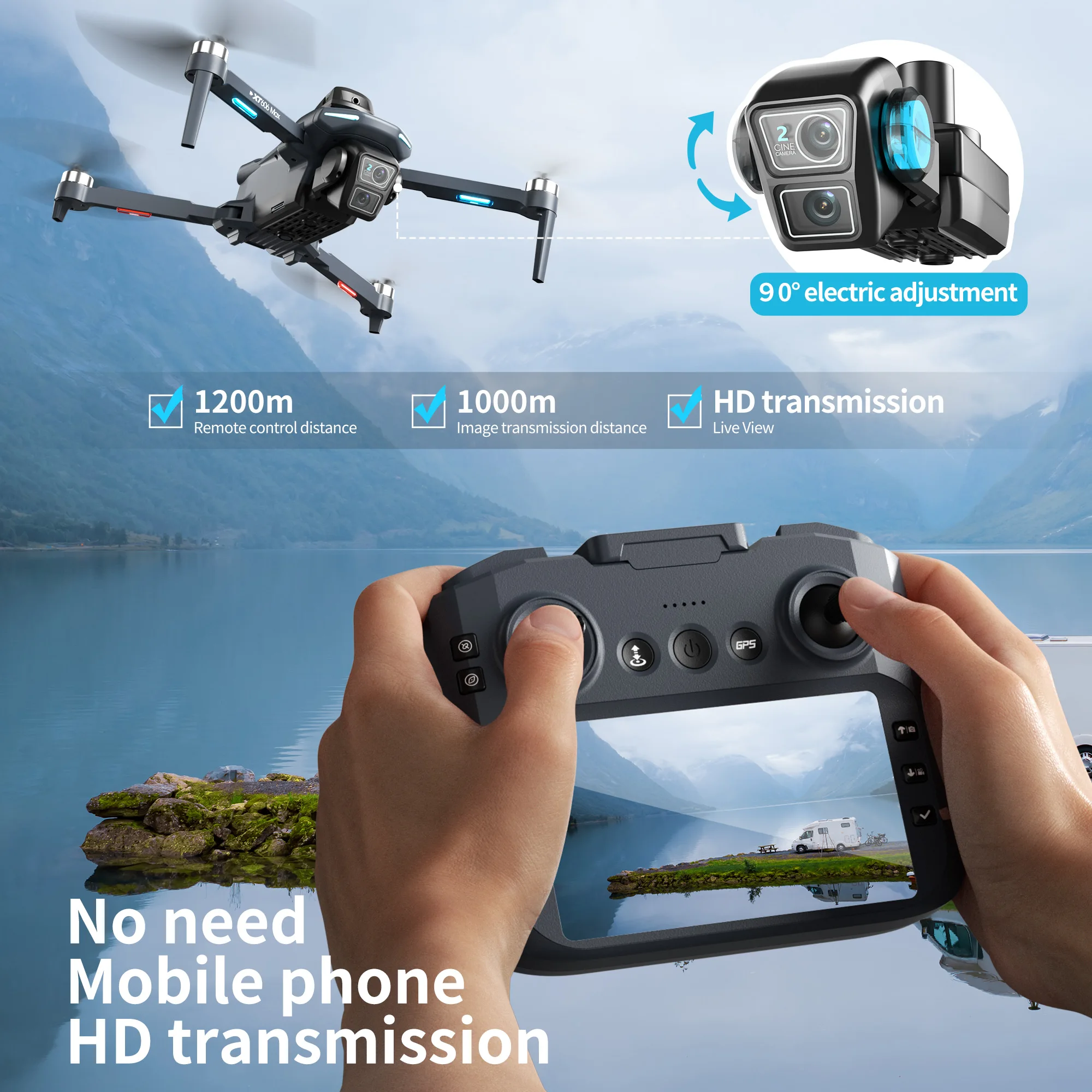 Dron GPS Original XT606 MAX 4k - Drone Surveying reseña y precio